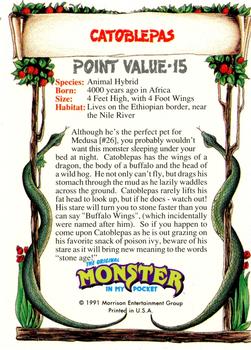 1991 Topps Monster in My Pocket (US Edition) - Hobby Version (No Card Numbers) #NNO Catoblepas Back