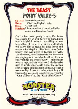 1991 Topps Monster in My Pocket (US Edition) - Hobby Version (No Card Numbers) #NNO The Beast Back
