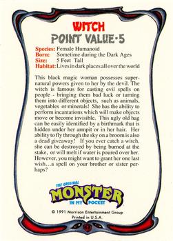1991 Topps Monster in My Pocket (US Edition) - Hobby Version (No Card Numbers) #NNO Witch Back
