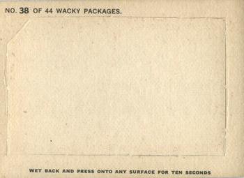 1967-68 Topps Wacky Packages Die Cut Series #38 Cracked Jerk Back