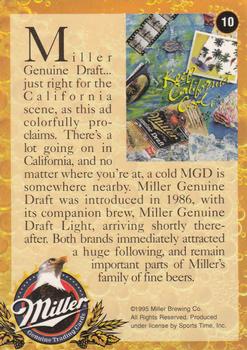 1995 Miller Brewing #10 Miller Genuine Draft... just right for... Back