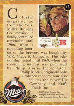 1995 Miller Brewing #16 colorful magazine ad from the '50s.... Back
