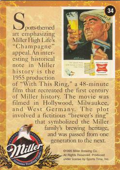 1995 Miller Brewing #34 Sports-themed art emphasizing Miller ... Back
