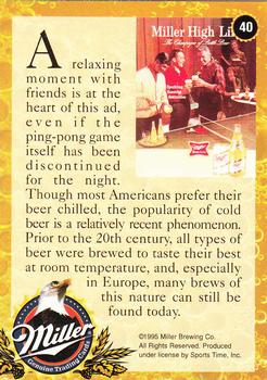 1995 Miller Brewing #40 A relaxing moment with friends is at ... Back