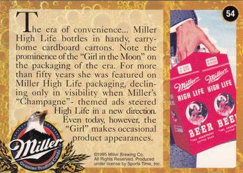 1995 Miller Brewing #54 The era of convenience... Miller High... Back