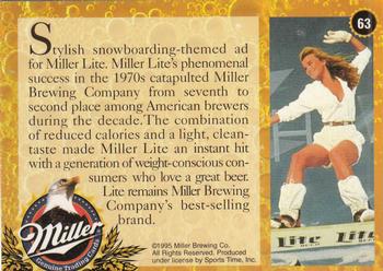 1995 Miller Brewing #63 Stylish snowboarding-themed ad for ... Back