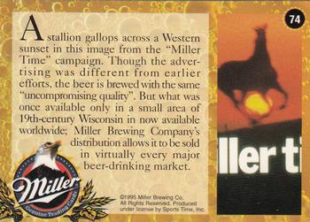 1995 Miller Brewing #74 A stallion gallops across a Western ... Back