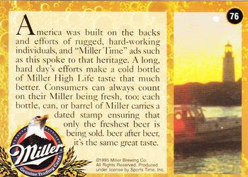 1995 Miller Brewing #76 America was built on the backs and ... Back