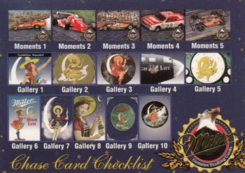 1995 Miller Brewing #98 Chase Card Checklist Front