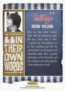 2013 Panini The Beach Boys - In Their Own Words Surfer #1 Brian Wilson Back