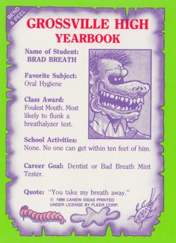 1986 Fleer Grossville High #6 Brad Breath Back