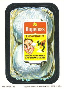 1979 Topps Wacky Packages (2nd Series Rerun) #70 Hopeless Snowballs Front
