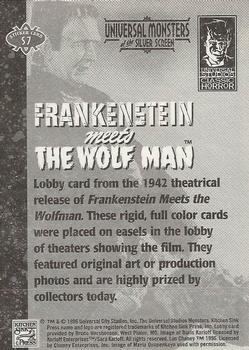 1996 Kitchen Sink Press Universal Monsters of the Silver Screen - Lobby Card & Poster Stickers #S7 Frankenstein Meets the Wolf Man Back