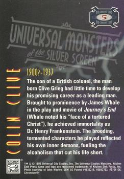 1996 Kitchen Sink Press Universal Monsters of the Silver Screen - Bio-Chrome #5 Colin Clive Back