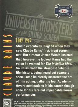 1996 Kitchen Sink Press Universal Monsters of the Silver Screen - Bio-Chrome #6 Claude Rains Back