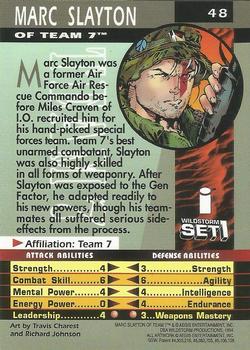 1994 WildStorm Set I #48 Marc Slayton of Team 7 Back