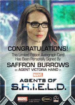 2015 Rittenhouse Marvel: Agents of S.H.I.E.L.D. Season 1 - Autographs - Bordered #NNO Saffron Burrows Back