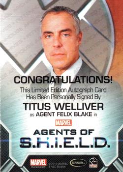 2015 Rittenhouse Marvel: Agents of S.H.I.E.L.D. Season 1 - Autographs - Bordered #NNO Titus Welliver Back