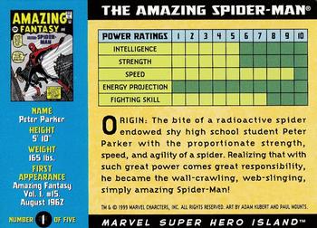 1999 Marvel Super Hero Island #1 Spider-Man Back