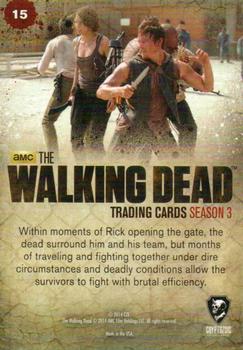 2014 Cryptozoic The Walking Dead Season 3 Part 1 #15 Surrounded Back