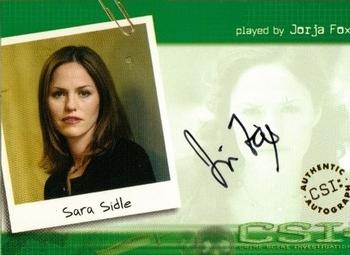 2003 Strictly Ink CSI Series 1 - Autographs #CSI-A3 Jorja Fox Front