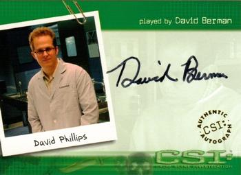 2003 Strictly Ink CSI Series 1 - Autographs #CSI-A7 David Berman Front