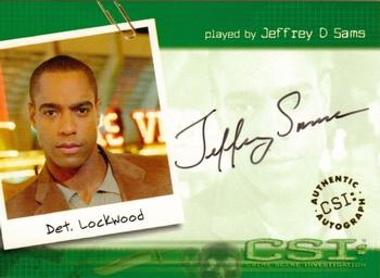 2003 Strictly Ink CSI Series 1 - Autographs #CSI-A12 Jeffrey D. Sams Front