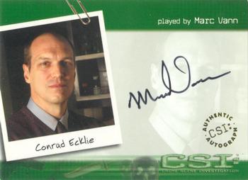 2003 Strictly Ink CSI Series 1 - Autographs #CSI-A21 Marc Vann Front