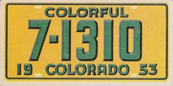 1953 Topps License Plates (R714-13) #6 Colorado Front