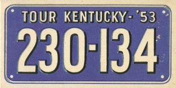 1953 Topps License Plates (R714-13) #25 Kentucky Front