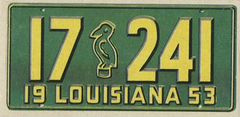 1953 Topps License Plates (R714-13) #26 Louisiana Front