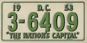 1953 Topps License Plates (R714-13) #34 District of Columbia Front