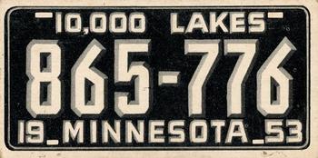 1953 Topps License Plates (R714-13) #36 Minnesota Front