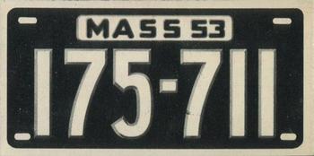 1953 Topps License Plates (R714-13) #37 Massachusetts Front