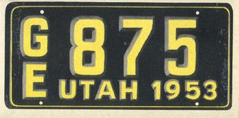 1953 Topps License Plates (R714-13) #39 Utah Front