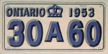1953 Topps License Plates (R714-13) #41 Ontario Front