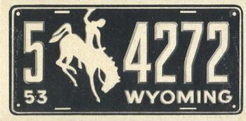 1953 Topps License Plates (R714-13) #45 Wyoming Front