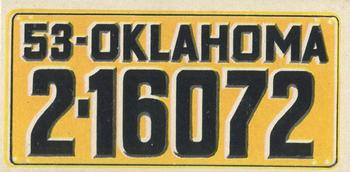 1953 Topps License Plates (R714-13) #51 Oklahoma Front