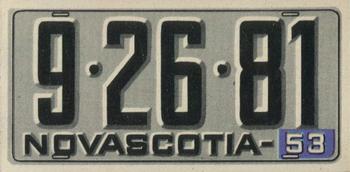 1953 Topps License Plates (R714-13) #52 Nova Scotia Front