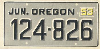 1953 Topps License Plates (R714-13) #54 Oregon Front