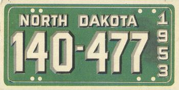 1953 Topps License Plates (R714-13) #62 North Dakota Front