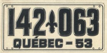 1953 Topps License Plates (R714-13) #75 Quebec Front