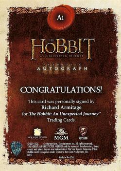 2014 Cryptozoic The Hobbit: An Unexpected Journey - Autographs #A1 Richard Armitage Back