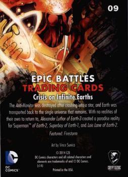 2014 Cryptozoic DC Comics: Epic Battles #9 Crisis on Infinite Earths Back
