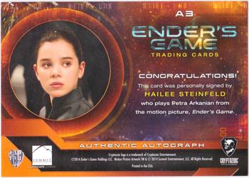 2014 Cryptozoic Ender's Game - Autographs #A03 Hailee Steinfeld Back