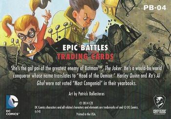 2014 Cryptozoic DC Comics: Epic Battles - Make Believe #PB-04 Harley Quinn / Ra's Al Ghul Back