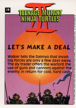 1992 Topps Teenage Mutant Ninja Turtles III #14 Let's Make a Deal Back