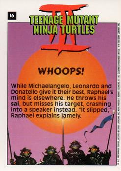 1992 Topps Teenage Mutant Ninja Turtles III #16 Whoops! Back