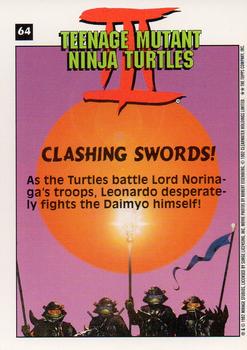 1992 Topps Teenage Mutant Ninja Turtles III #64 Clashing Swords! Back