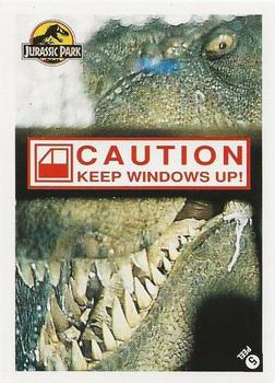 1993 Topps Jurassic Park - Stickers Series 2 #5 Caution Keep Windows Up! Front